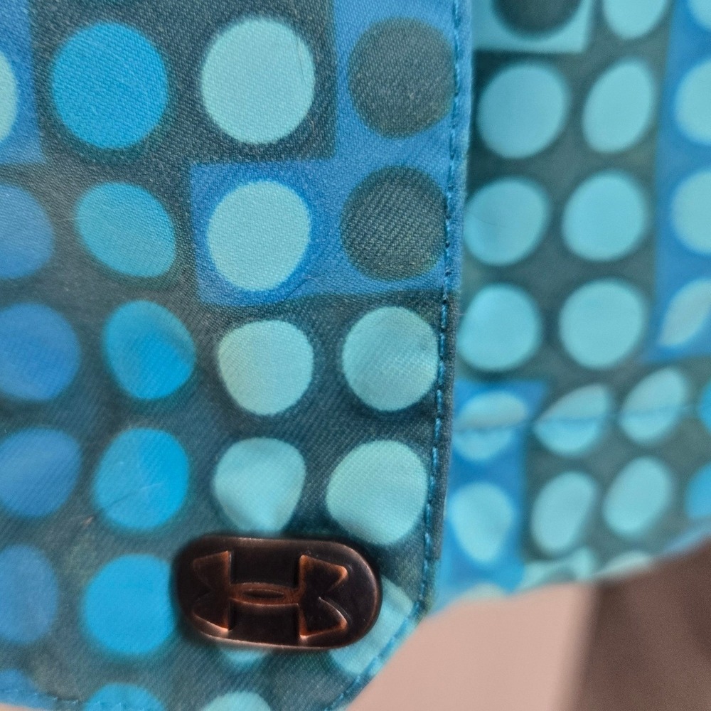 Under Armour Women S Teal Blue Geometric Dot Print Hooded Ski Jacket Pockets - Picture 8 of 16